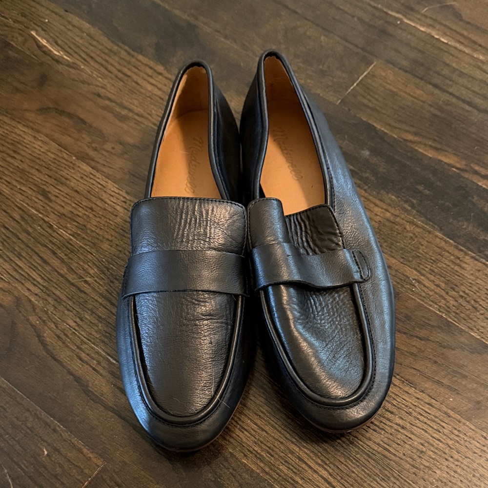 Womens madewell Black Leather Penny Loafers
